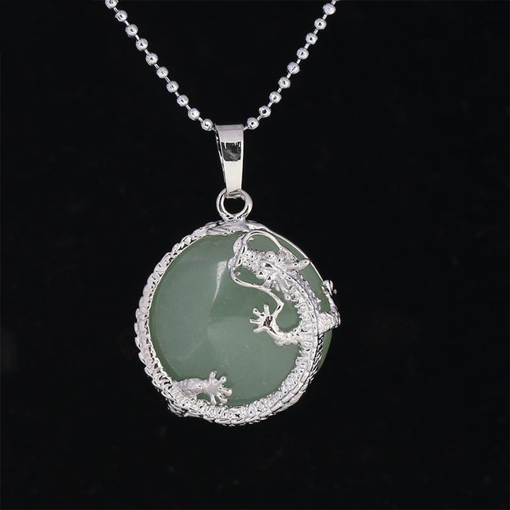 Buddha Stones Chinese Dragon Natural Quartz Crystal Healing Energy Necklace Pendant - Green Aventurine - image 13