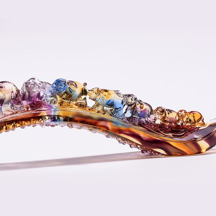 Handmade Liuli Crystal Ruyi Elephant Art Piece Home Decoration With Crystal Base - image 10