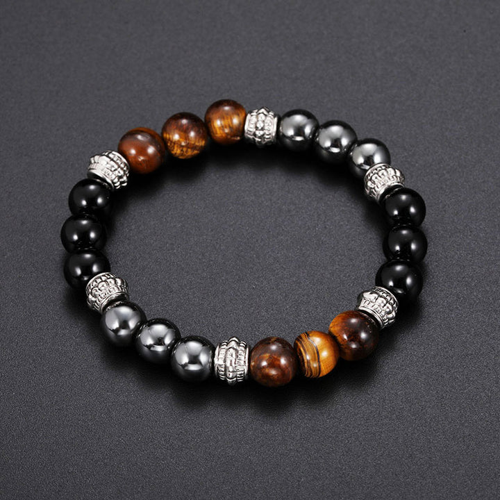 Buddha Stones Tiger Eye and Hematite Good Luck and Healing Bracelet - image 4