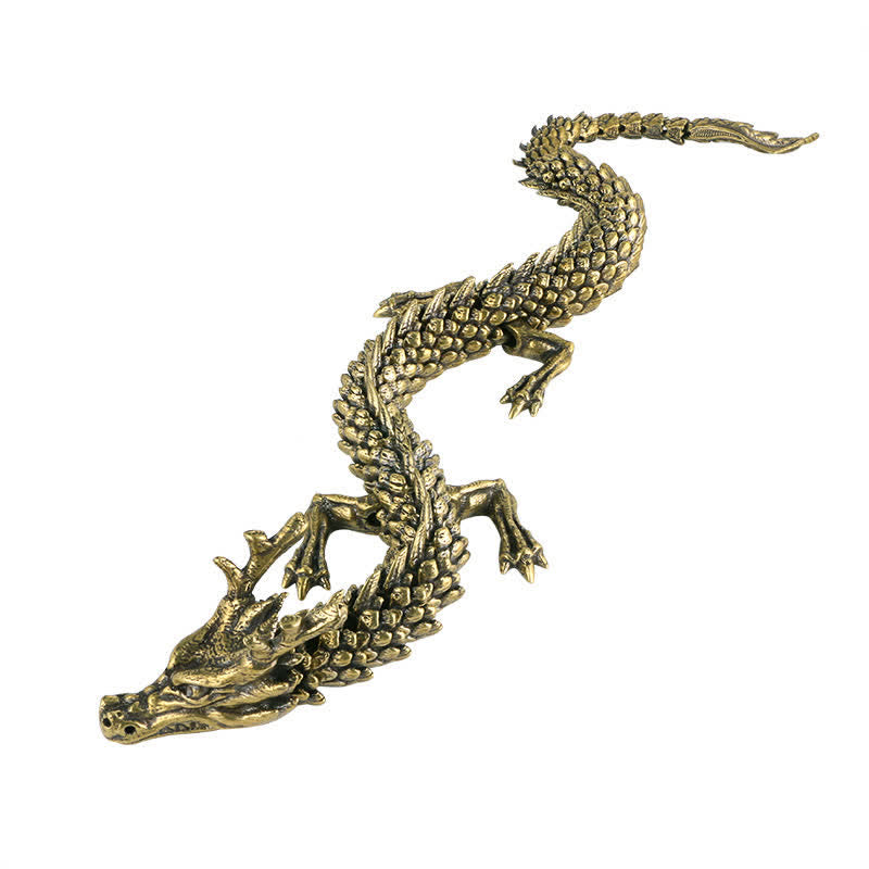 Brass Copper Dragon Wealth Luck Protection Statue Figurine Home Decoration - image 6
