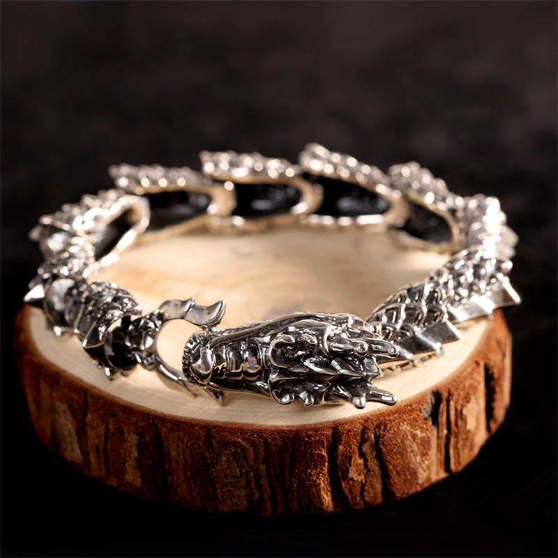 925 Sterling Silver Dragon Luck Success Bracelet Bangle - DRAGON (Luck ♥ Strength) - image 0