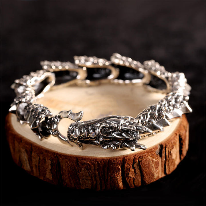 925 Sterling Silver Dragon Luck Success Bracelet Bangle - DRAGON (Luck ♥ Strength) - image 0