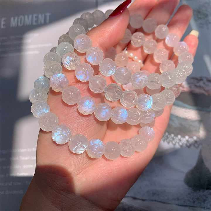 Natural Moonstone Lotus Love Bracelet - image 2
