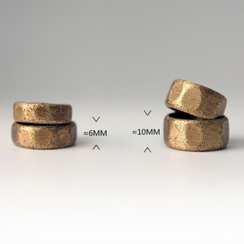 Tibetan Simple Design Copper Brass Frosted Wealth Ring - image 18