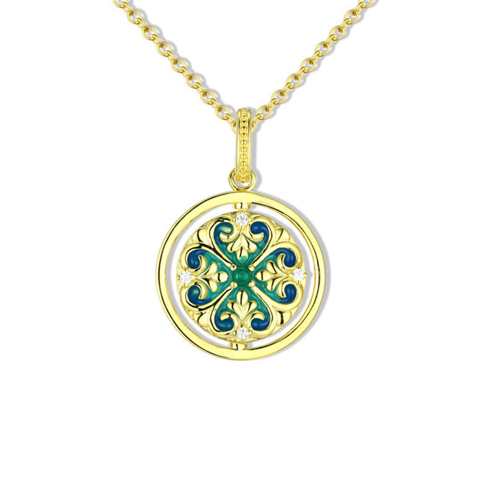Buddha Stones 925 Sterling Silver Lotus Flower Floral Zircon Enlightenment Rotatable Necklace Pendant - LOTUS(Enlightenment♥New Beginning) - image 0