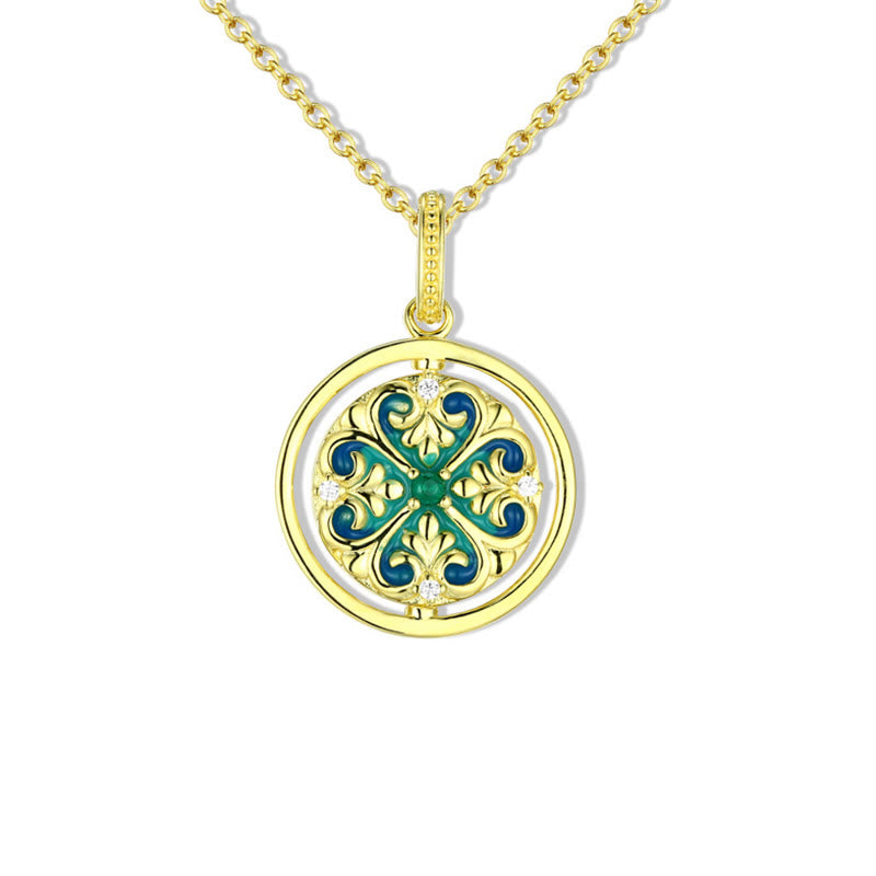Buddha Stones 925 Sterling Silver Lotus Flower Floral Zircon Enlightenment Rotatable Necklace Pendant - LOTUS(Enlightenment♥New Beginning) - image 0