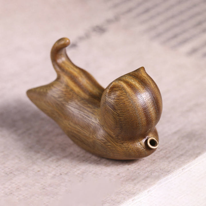 Buddha Stones Green Sandalwood Cute Cat Pattern Soothing Stick Incense Burner Decoration - image 8