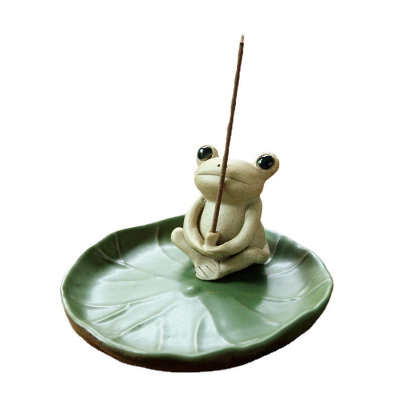 Handmade Ceramic Stick Frog Incense Burner Decoration - image 4