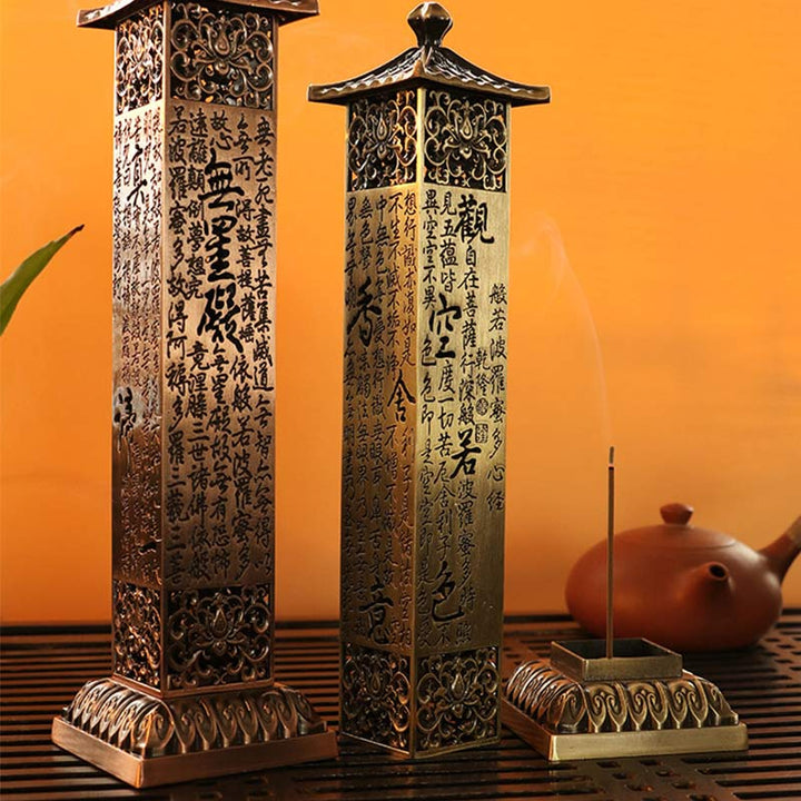 Heart Sutra Alloy Incense Holder Healing Home Decoration Incense Burner - image 11