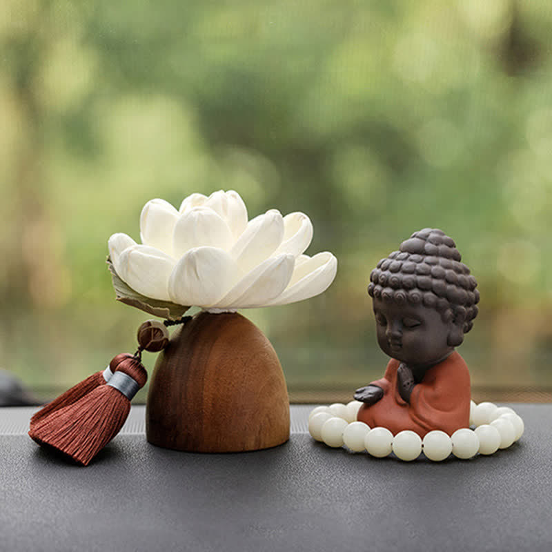 Black Peach Wood Buddha Flower Calm Cure Decorations - image 0