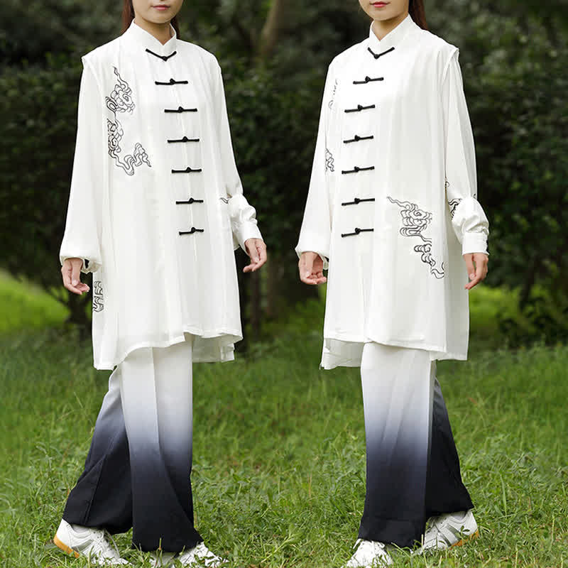 Auspicious Clouds Gradient Meditation Prayer Spiritual Zen Tai Chi Qigong Practice Women's Clothing Set - image 8