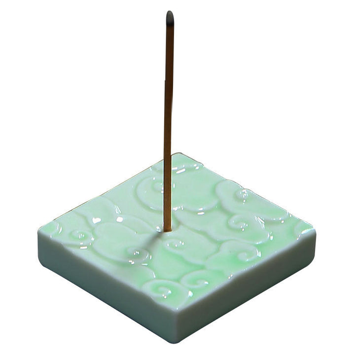Buddha Stones Mini Auspicious Clouds Design Healing Stick Ceramic Small Incense Burner Decoration - image 6