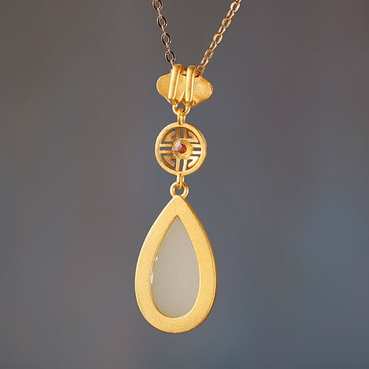 925 Sterling Silver Hetian White Jade Water Drop Chain Necklace Pendant Bracelet - image 5