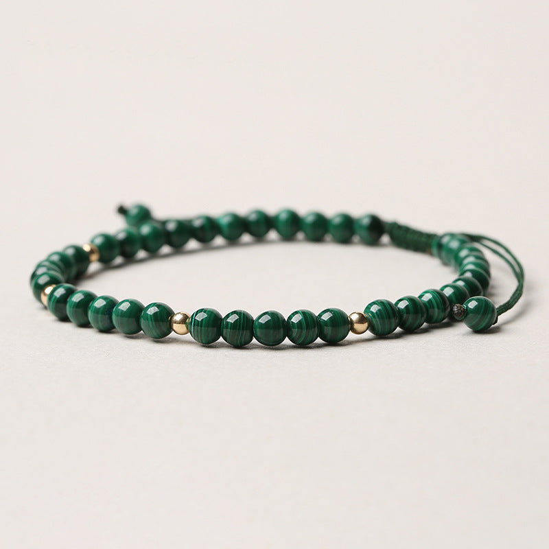 Buddha Stones Natural Malachite Protection Calmness String Bracelet - image 2