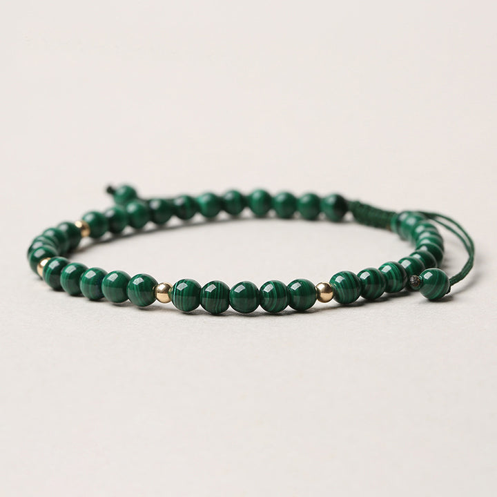 Buddha Stones Natural Malachite Protection Calmness String Bracelet - image 2