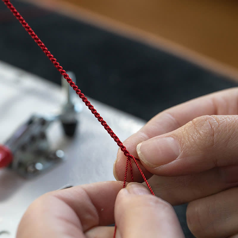 Buddha Stones Cinnabar Blessing Red String Golden Infinity Symbol Bracelet Anklet - image 15