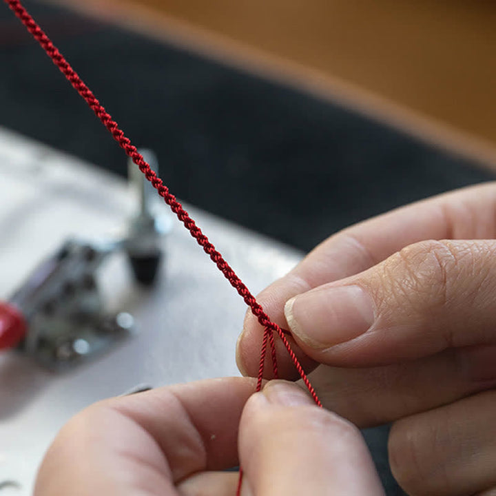 Buddha Stones Cinnabar Blessing Red String Golden Infinity Symbol Bracelet Anklet - image 15