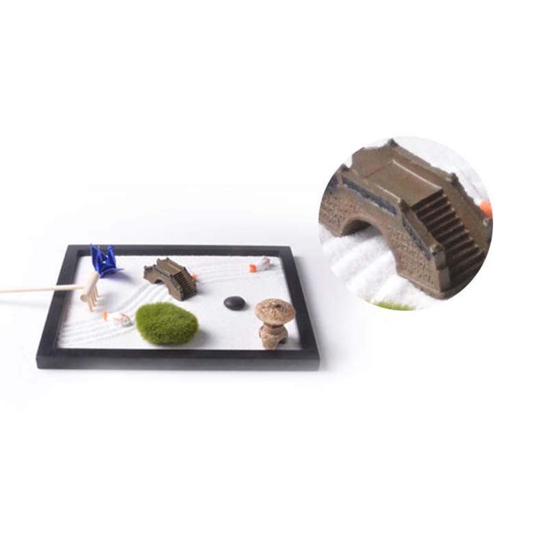 Koi Fish Small Bridge Grass Landscape Peace Meditation Zen Garden Decoration - image 6