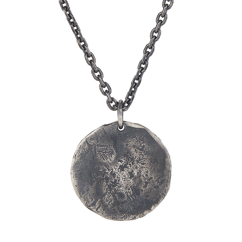 Buddha Stones 990 Sterling Silver Yin Yang Hammer Texture Harmony Necklace Pendant - image 3
