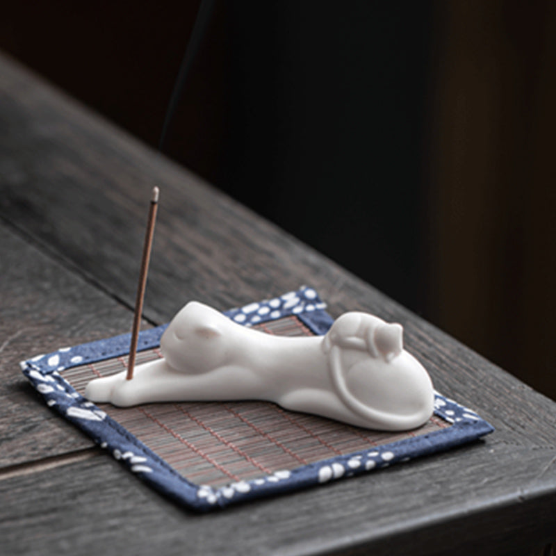 Lovely Cat Panda Ceramic Blessing Incense Burner Decoration - image 14