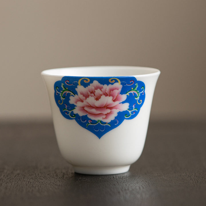 Buddha Stones Lotus Flower Leaf Mountain Pavilion Elk Peony Ceramic Teacup Kung Fu Tea Cup