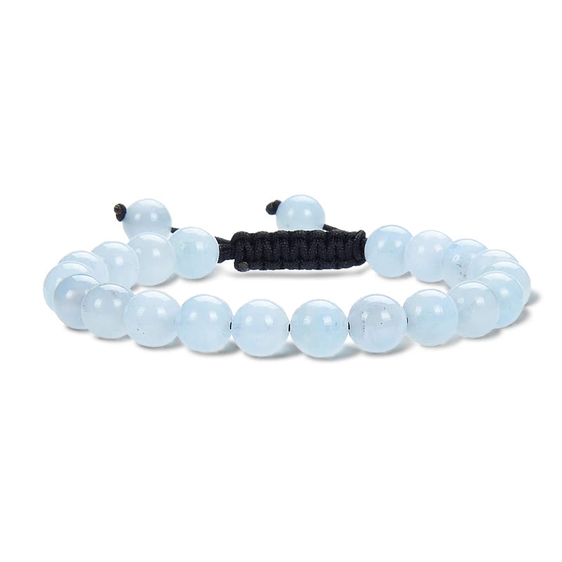 Buddha Stones Natural Healing Power Gemstone Crystal Beads Unisex Adjustable Macrame Bracelet - Aquamarine - image 7