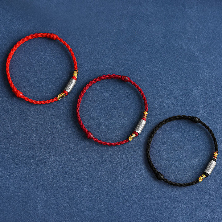 Buddha Stones Handcrafted 925 Sterling Silver Everything Goes Well Design Protection Strength Bracelet Anklet - image 1