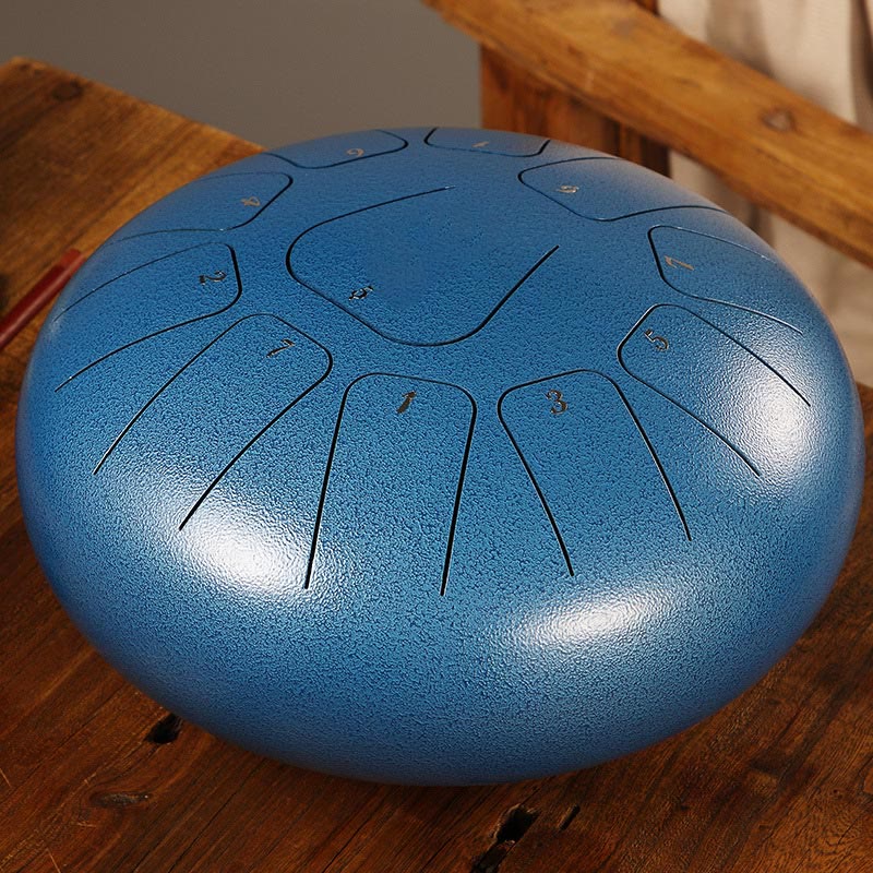 Buddha Stones Steel Tongue Drum Sound Healing Mindfulness Meditation Yoga Drum Kit 11 Note 8 Inch - SteelBlue - image 20