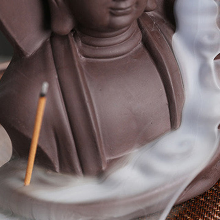 Buddha Stones Tibetan Avalokitesvara Buddha Lotus Healing Backflow Smoke Fountain Incense Burner - image 14