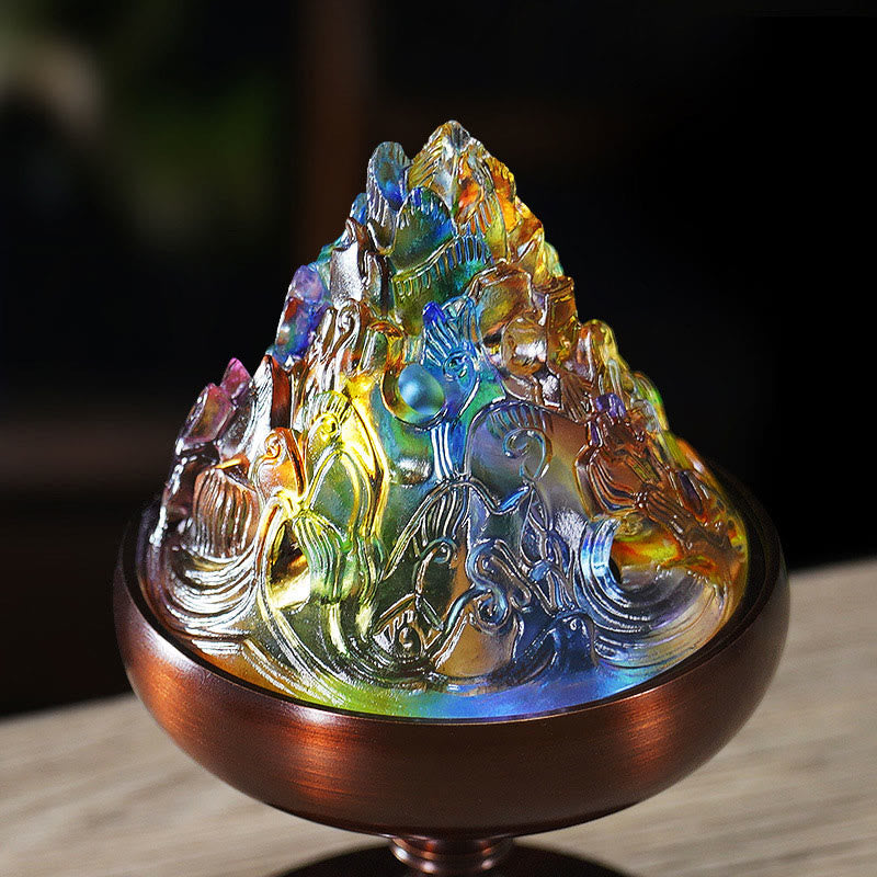 Liuli Crystal Mountain Healing Meditation Incense Burner - image 2