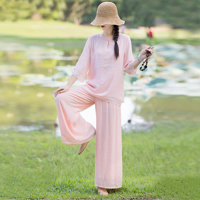 Tai Chi Meditation Prayer Zen Spiritual Morning Practice Clothing Women's Set - image 21