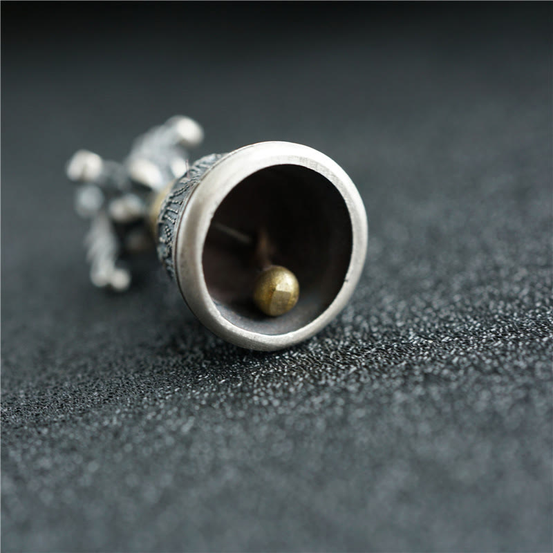 Buddha Stones Tibet 925 Sterling Silver Om Mani Padme Hum Dorje Bell Vajra Engraved Enlightenment Pendant Hanging Decoration - image 4