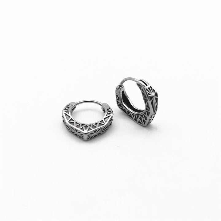 Viking Hoop Titanium Steel Balance Earrings - Titanium Steel(Approx. 17*16.3*3.5mm) - image 0
