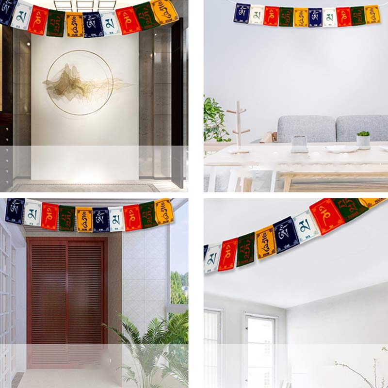 Tibetan Blessing Windhorse Om Mani Padme Hum Outdoor Car Prayer Flag Decoration - image 7