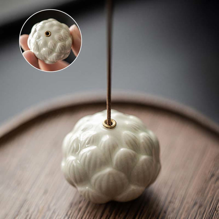 Buddha Stones Mini Lotus Flower Meditation Ceramic Stick Small Incense Burner Decoration - image 9