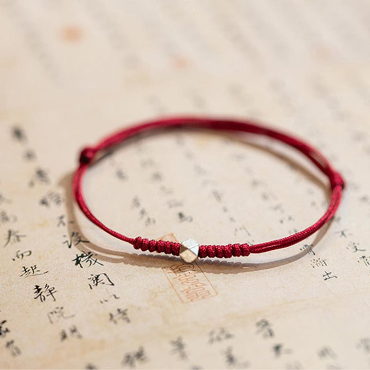 Buddha Stones 925 Sterling Silver Luck Bead Protection Red String Braided Bracelet - image 8