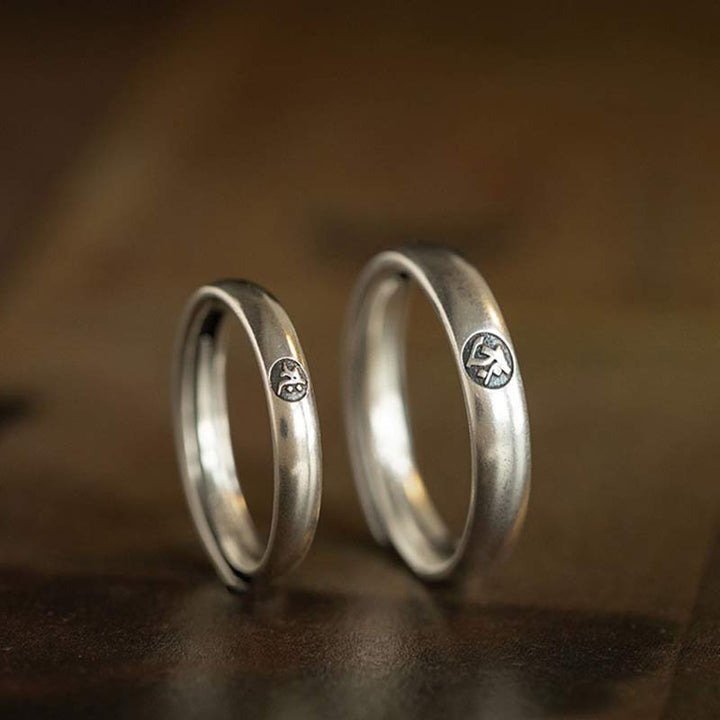 Buddha Stones 925 Sterling Silver Chinese Zodiac Natal Buddha Blessing Couple Ring - image 2