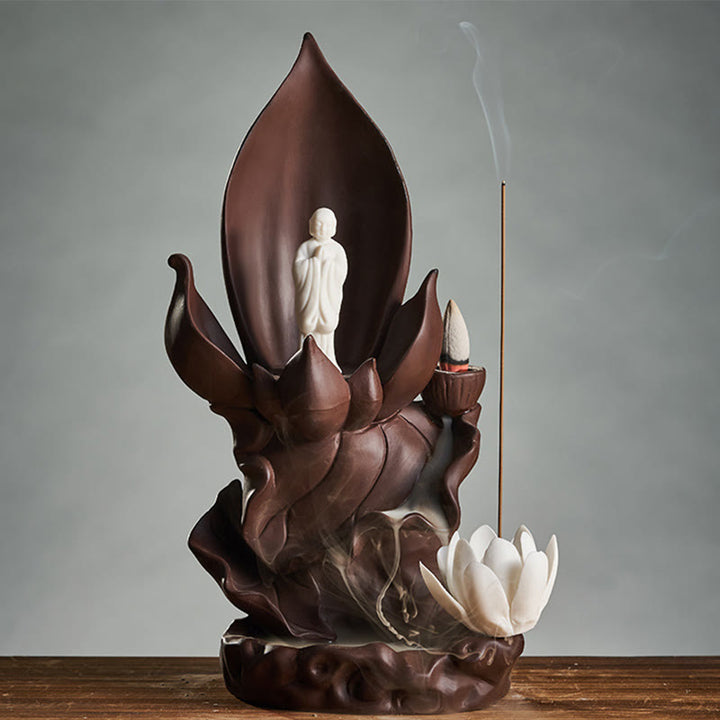 Buddha Stones Lotus Buddha Avalokitesvara Enlightenment Purple Clay Incense Burner Decoration - Lotus Ksitigarbha Buddha - image 13