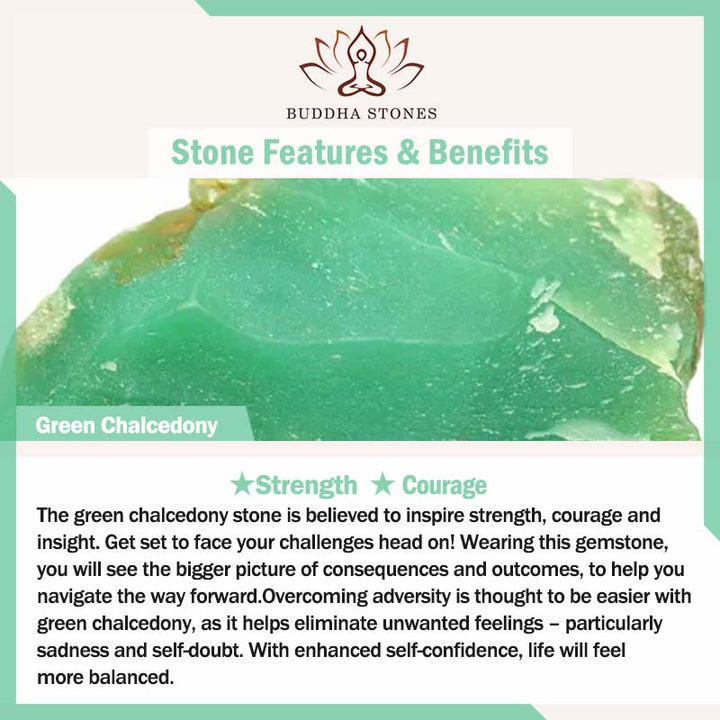 Buddha Stones Green Chalcedony Peace Buckle Pattern Strength Ring - image 7