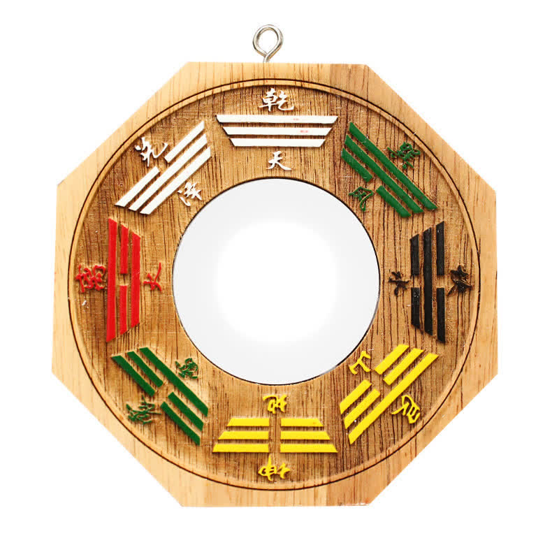 Feng Shui Bagua Map Peach Wood Balance Energy Map Mirror - Bagua Map Convex Mirror-10cm - image 0