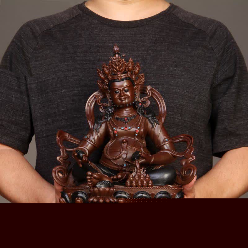 Yellow Jambhala Bodhisattva Figurine Compassion Copper Statue Home Office Decoration - image 3