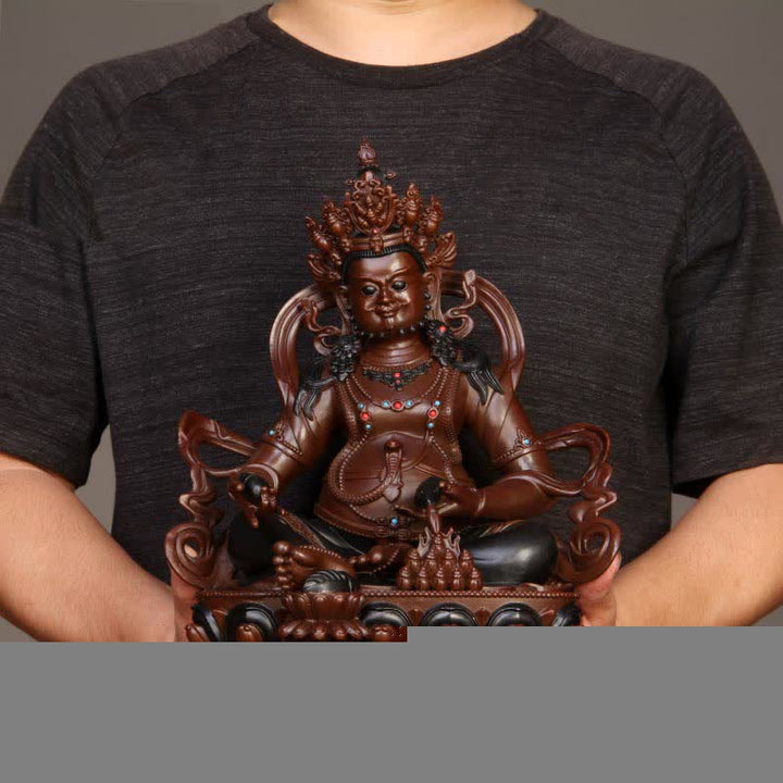 Yellow Jambhala Bodhisattva Figurine Compassion Copper Statue Home Office Decoration - image 3