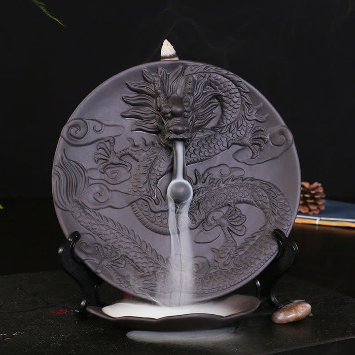 Dragon Ceramic Backflow Smoke Fountain Meditation Incense Burner - image 6