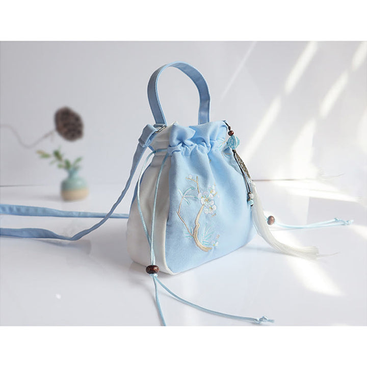 Buddha Stones Handmade Embroidered Flowers Canvas Tote Shoulder Bag Handbag - image 36