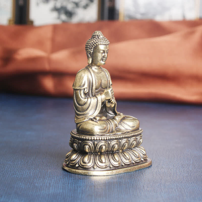 Tathagata Buddha Serenity Copper Statue Decoration - image 1