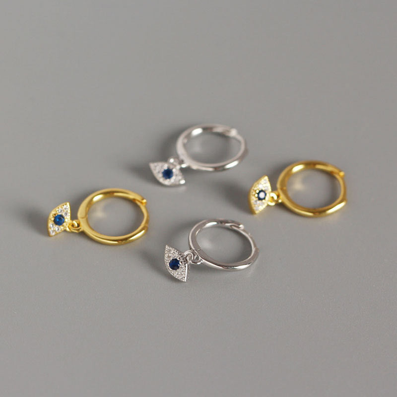 Buddha Stones 925 Sterling Silver Evil Eye Blessing Protection Stud Earrings - image 0