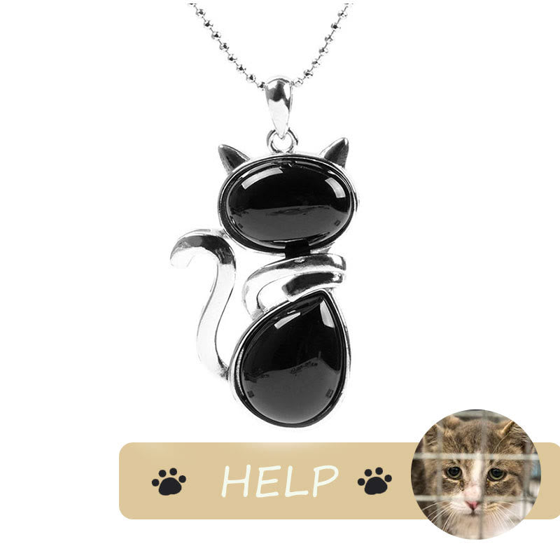 "Save A Cat" Cute Cat Pattern Natural Crystal Protection Cat-Loving Pendant Necklace - image 10