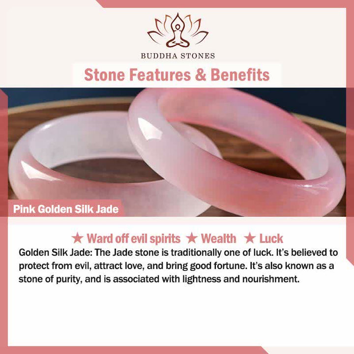 Pink Golden Silk Jade Lotus Flower Wealth Necklace Pendant - image 8