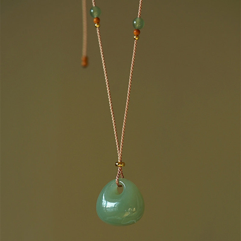 Buddha Stones Natural Jade Luck Prosperity Necklace Pendant - image 7