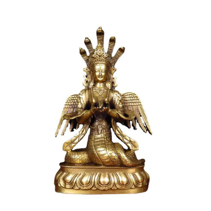 Bodhisattva Nuwa The Snake Fairy Protection Copper Statue Decoration - image 2